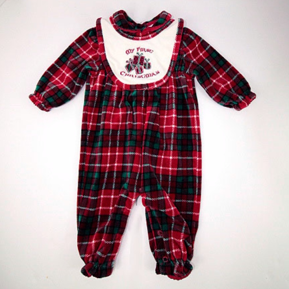 Christmas Plaid Jammies 3-6 mo.