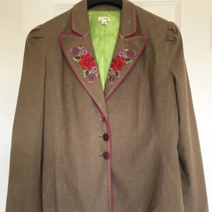 Anthropologie Moth embroidered jacket size 14
