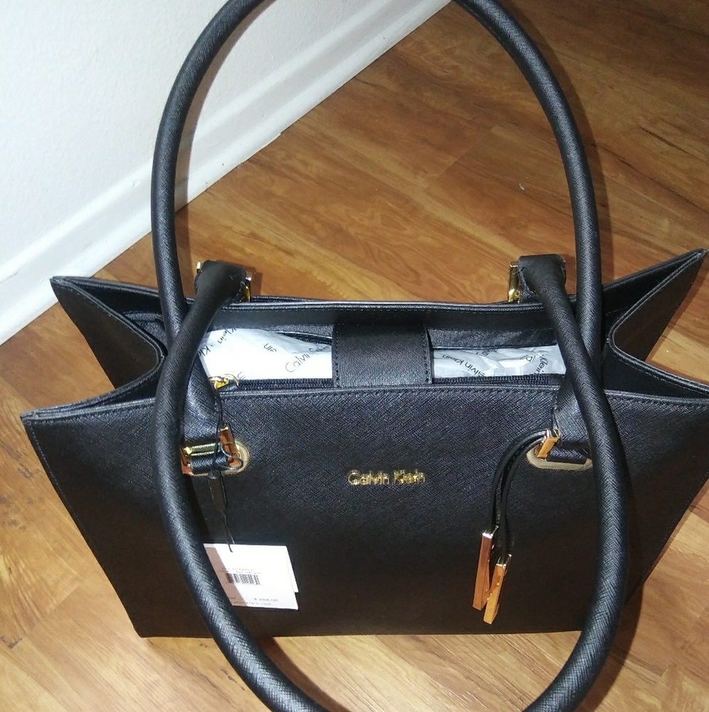 NWT- Calvin Klein Leather Tote