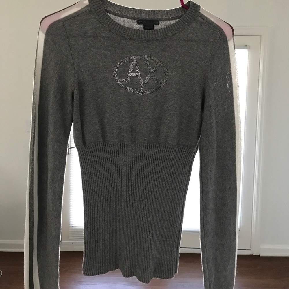 Armani Exchange long sleeved gray sweater
