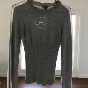 Armani Exchange long sleeved gray sweater