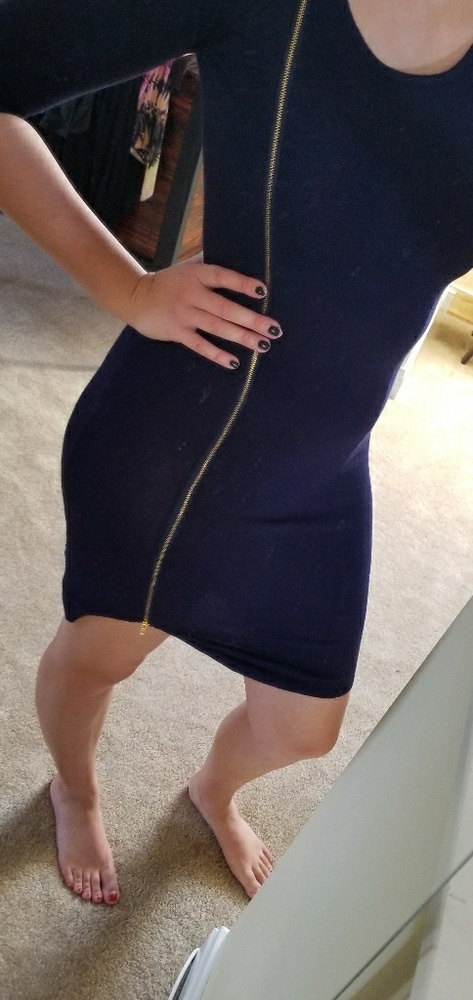 Navy blue sweater dress