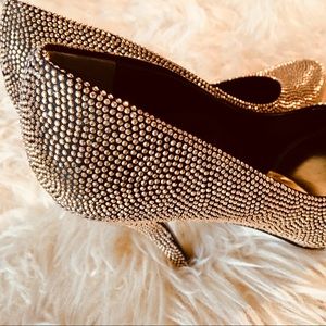 Nina ❦ Sparkling Gold-Studded Pumps (worn once)