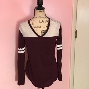 Pink VS - Maroon T-shirt Long sleeve XS