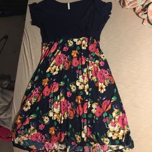 Modcloth EUC 1X Navy Floral Dress