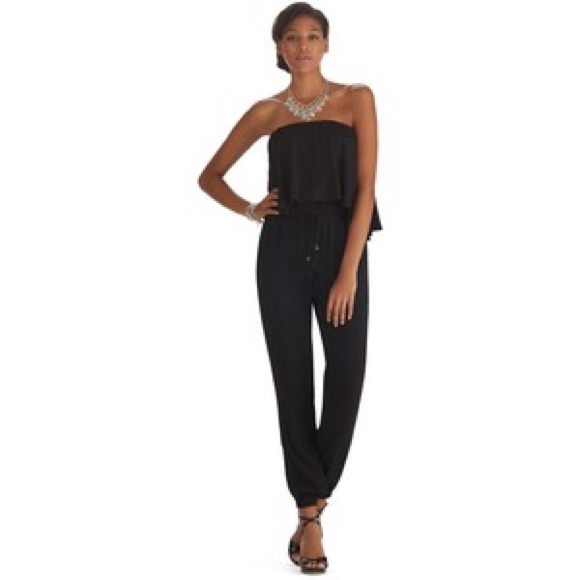 white house black market strapless jumpsuit