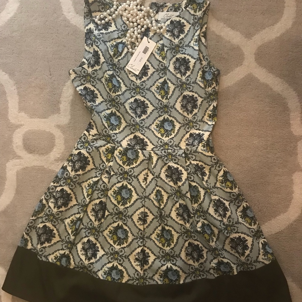 Closet Vintage Print Skater Dress
