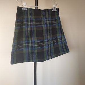 Plaid A-line mini skirt