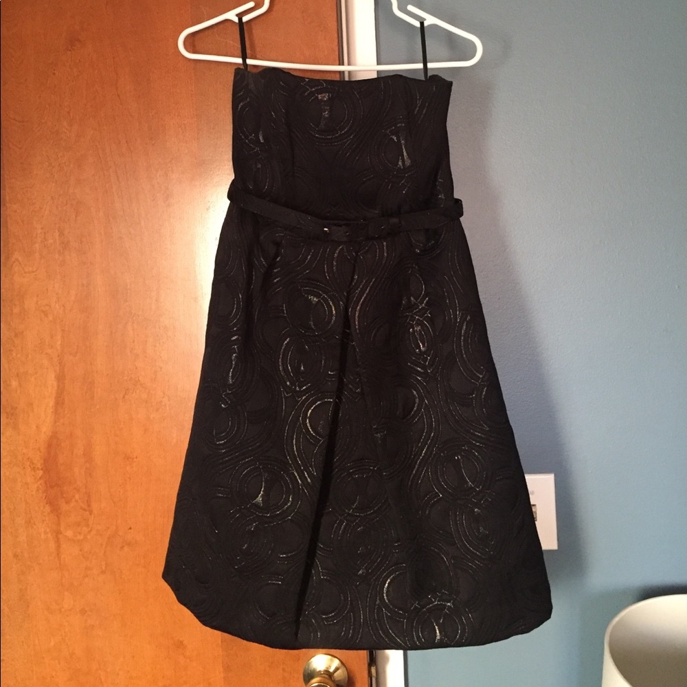 Black strapless party dress