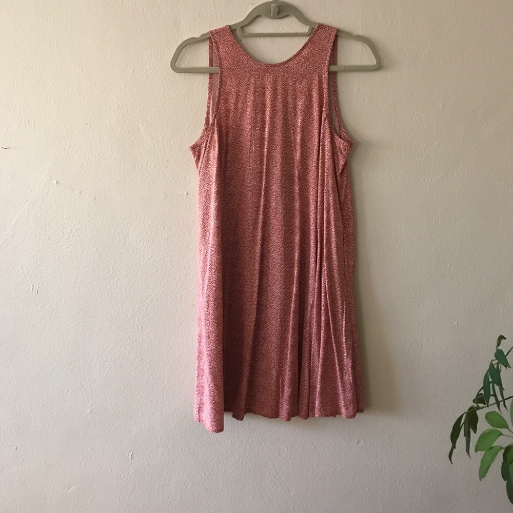 Pink patterned babydoll dress