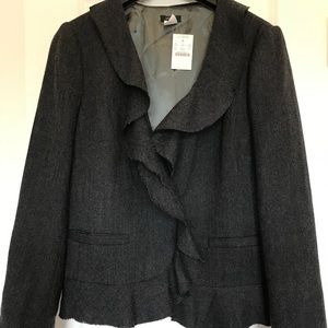 J. Crew black grey tweed jacket blazer size 10