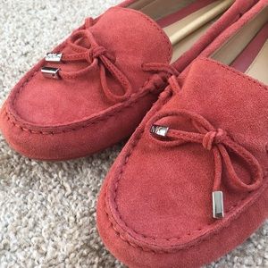 Michael Kors cinnamon suede slip on moccasin
