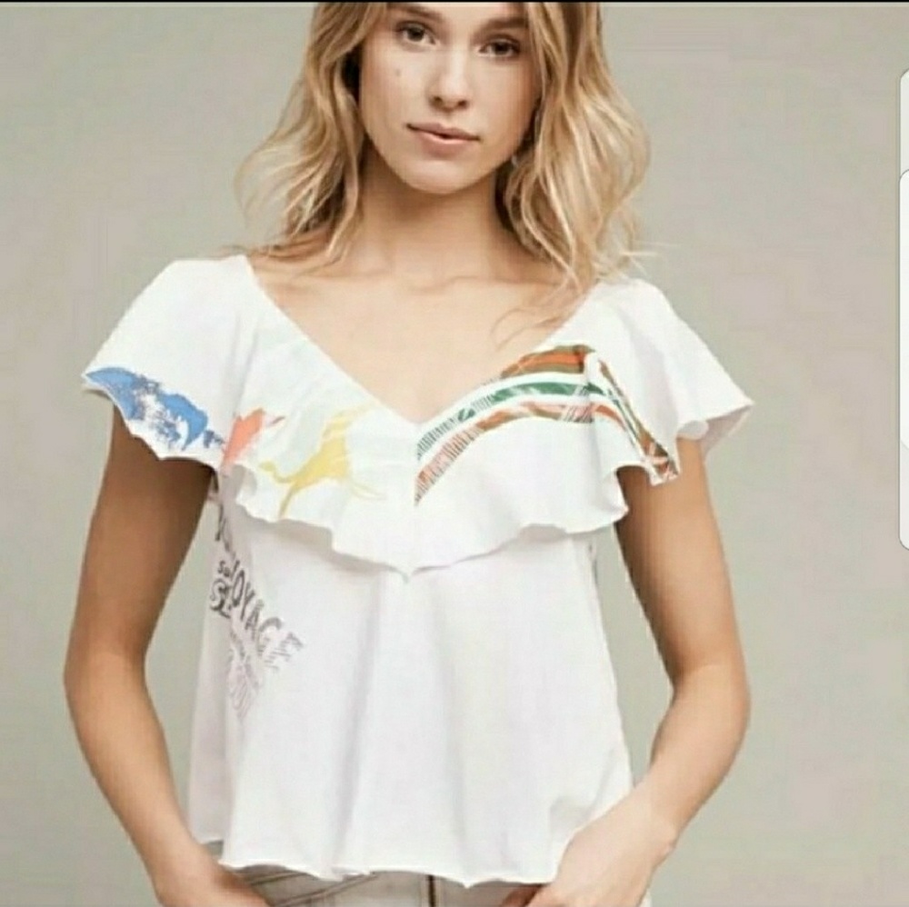 Akemi + kin retro ruffle top