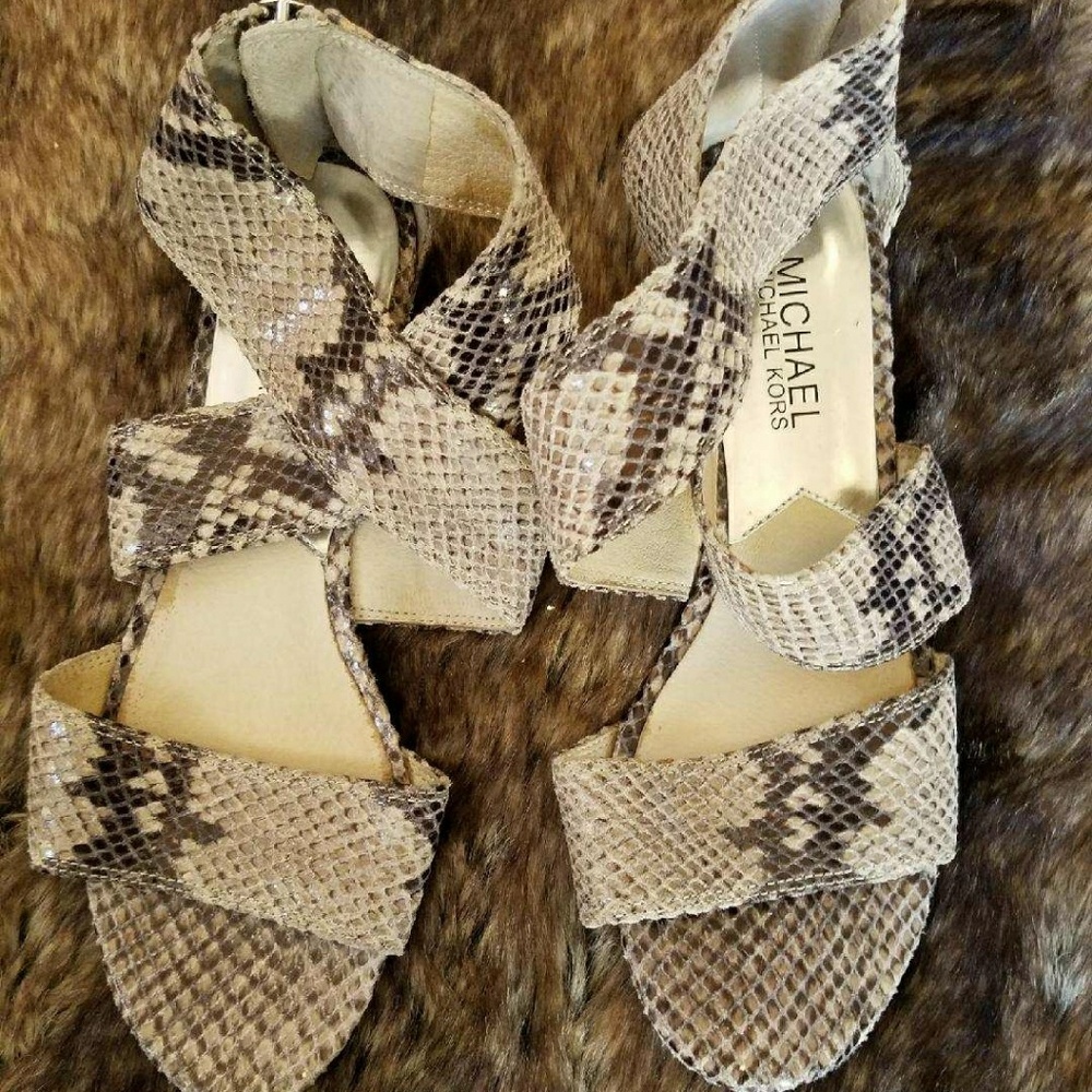 Michael, Michael Kors Python Sandals