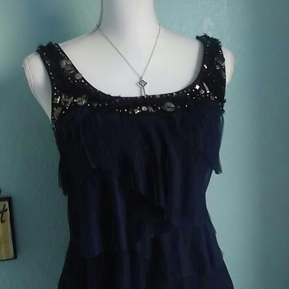 ✨HP✨ Miss Me Tiered Pleated Ruffle Sequin Dress - Picture 2 of 5