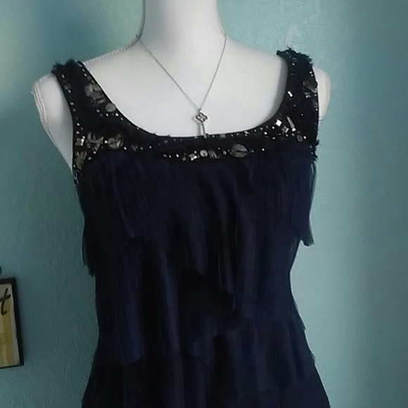 ✨HP✨ Miss Me Tiered Pleated Ruffle Sequin Dress - Picture 2 of 5