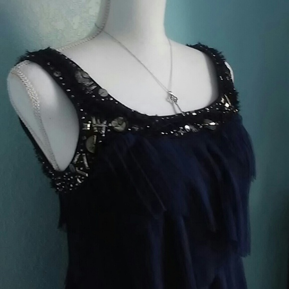 ✨HP✨ Miss Me Tiered Pleated Ruffle Sequin Dress - Picture 3 of 5