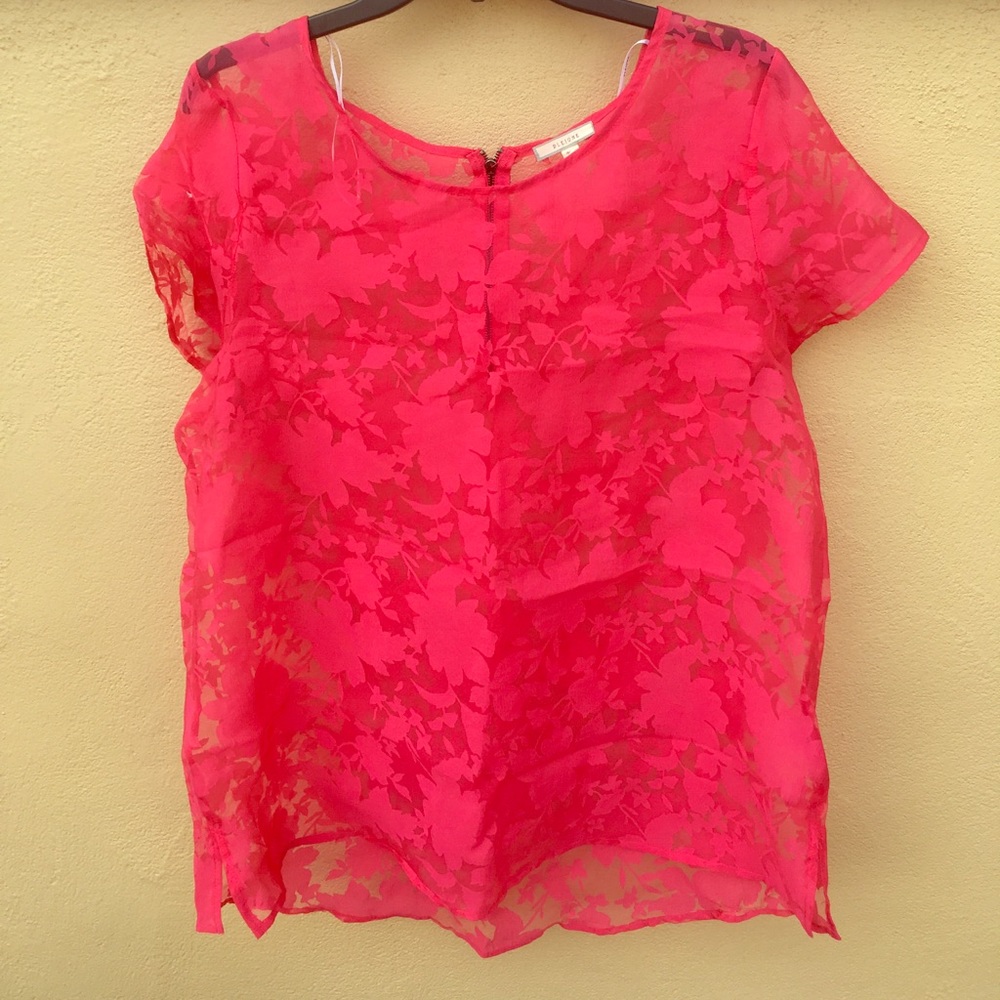 Shear hot pink floral shirt