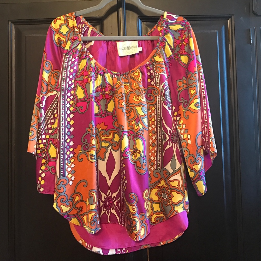 Alice & Trixie Printed Silk Blouse