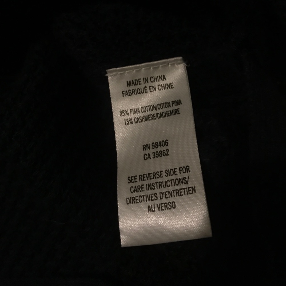 Theory Pima Cotton/Cashmere Navy Sweater - Picture 6 of 8