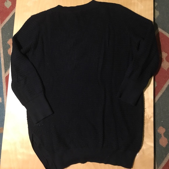 Theory Pima Cotton/Cashmere Navy Sweater - Picture 2 of 8