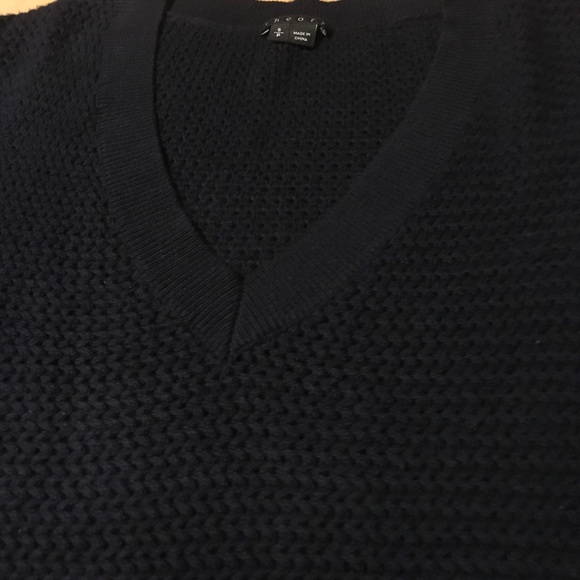 Theory Pima Cotton/Cashmere Navy Sweater - Picture 4 of 8