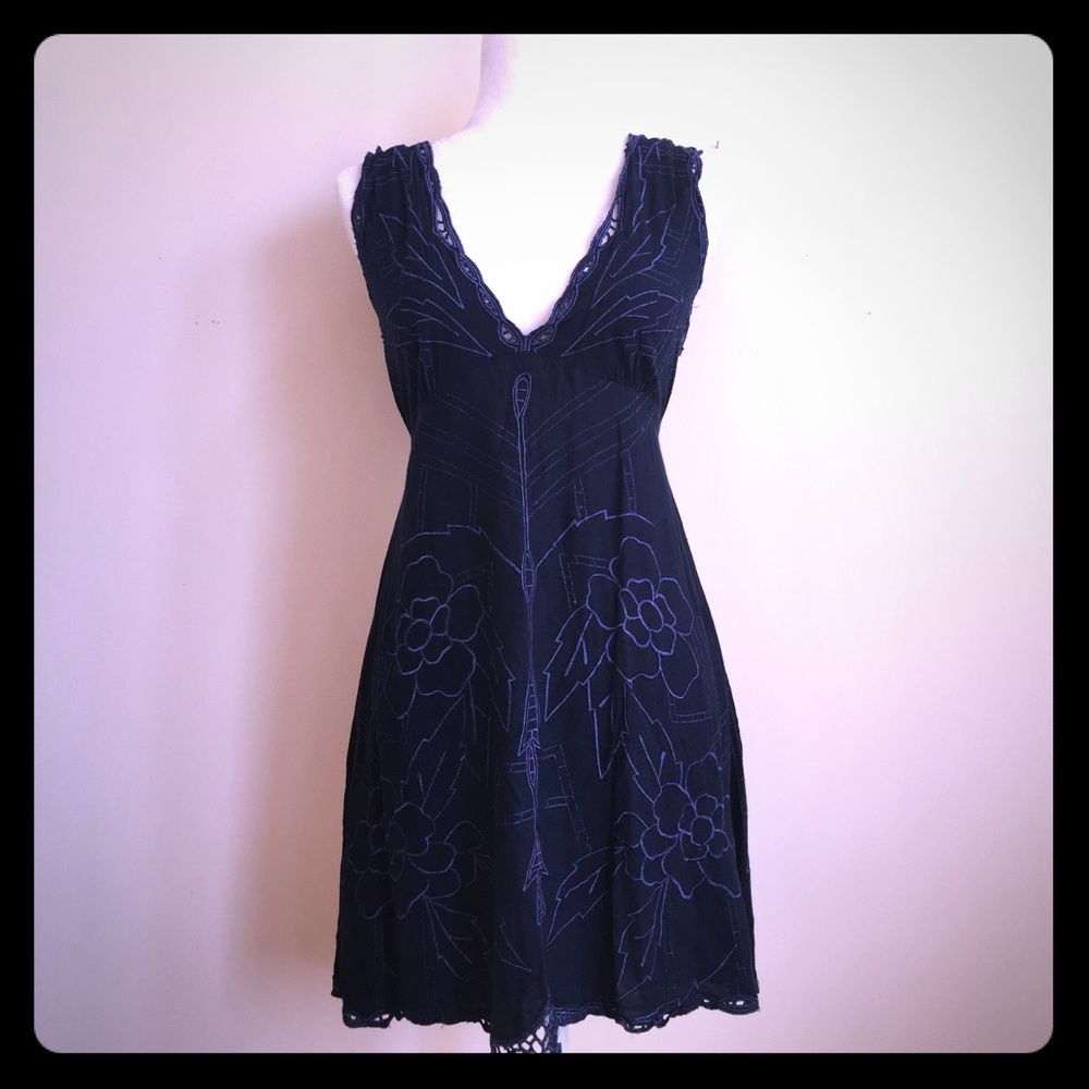 Blue embroidered Free People size M women’s dress
