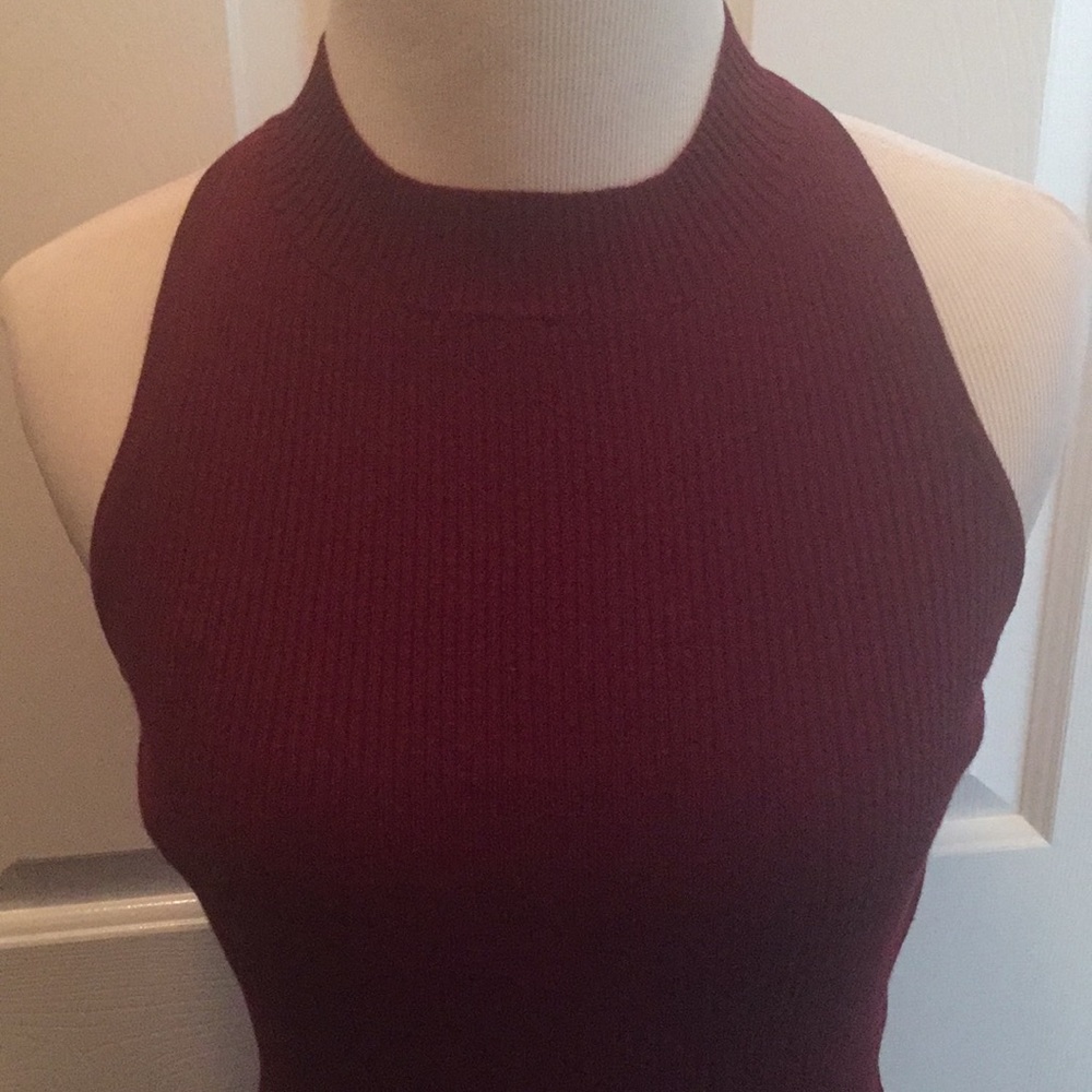 Strappy Midi Dress in Wine  - Picture 2 of 4