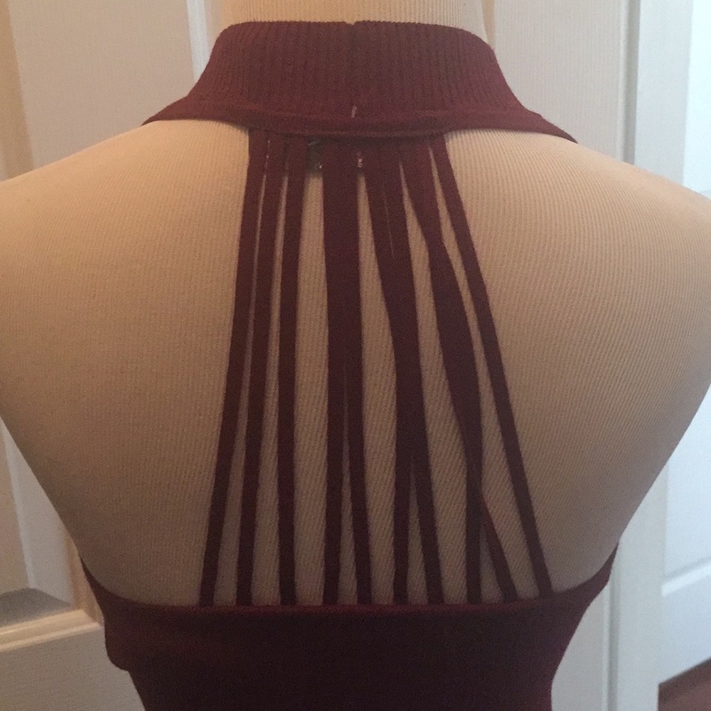 Strappy Midi Dress in Wine  - Picture 3 of 4