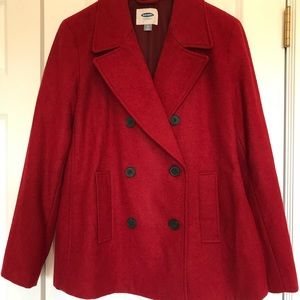 Old Navy red peacoat new size L