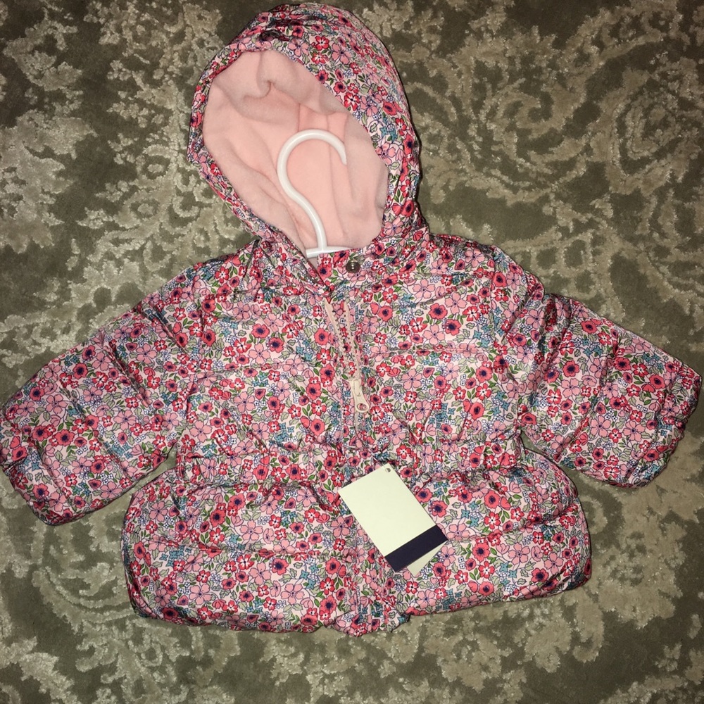 Flower puffer baby girl winter jacket
