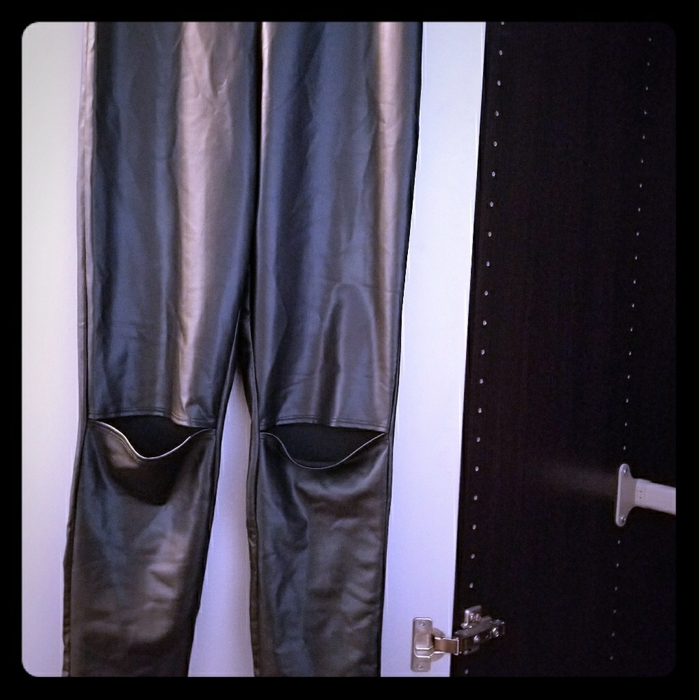 Faux leather pants