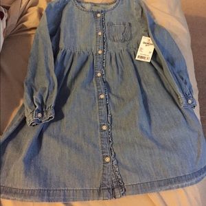 Kids denim long sleeve dress