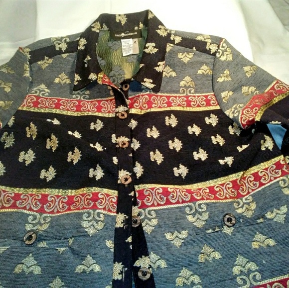 Sag Harbor Jackets & Blazers - Sag Harbor Tapestry Brocade Jacket Gold Accents~LN