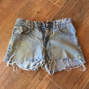 Levis Silver Tab Distressed Denim Shorts