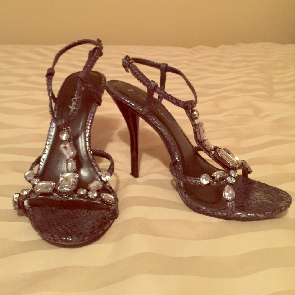 Black Rhinestone high heels