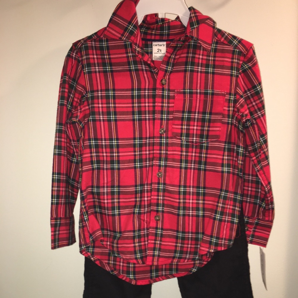 Carter’s Holiday Set - Plaid Button down