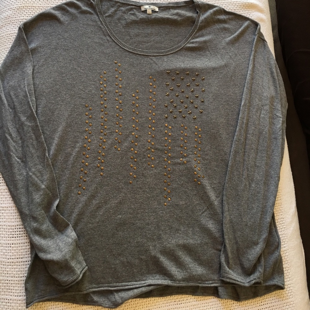 Studded 🇺🇸 USA flag - Gray Sweater