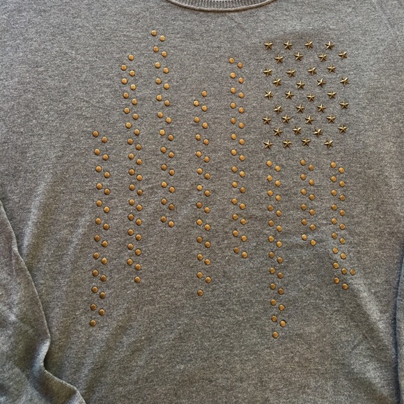 Studded 🇺🇸 USA flag - Gray Sweater - Picture 2 of 6