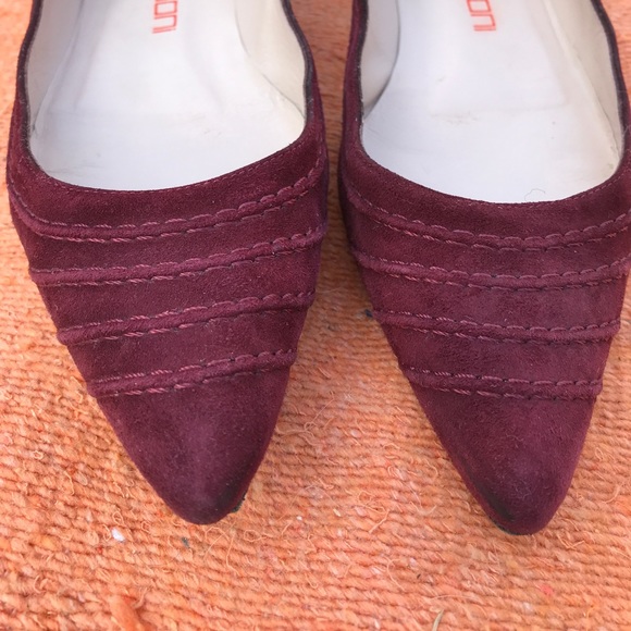 Bruno Frisoni maroon suede flats size 7.5 - Picture 3 of 3