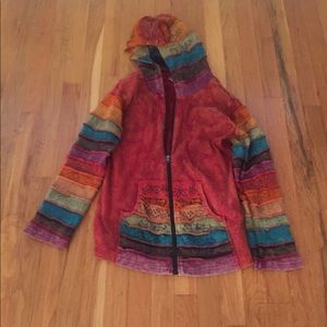 Women's multicolor zip up jacket