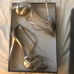 Badgley Mischka Silver Stilettos