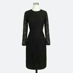 J.Crew Black Long Sleeve Lace Dress -NWT