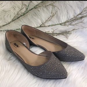 Mossimo Gray Sparkle Flats sz8
