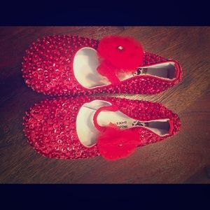 Red Sequin Ballet Flats
