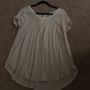 Size S Anthropologie Cream & White Striped Top