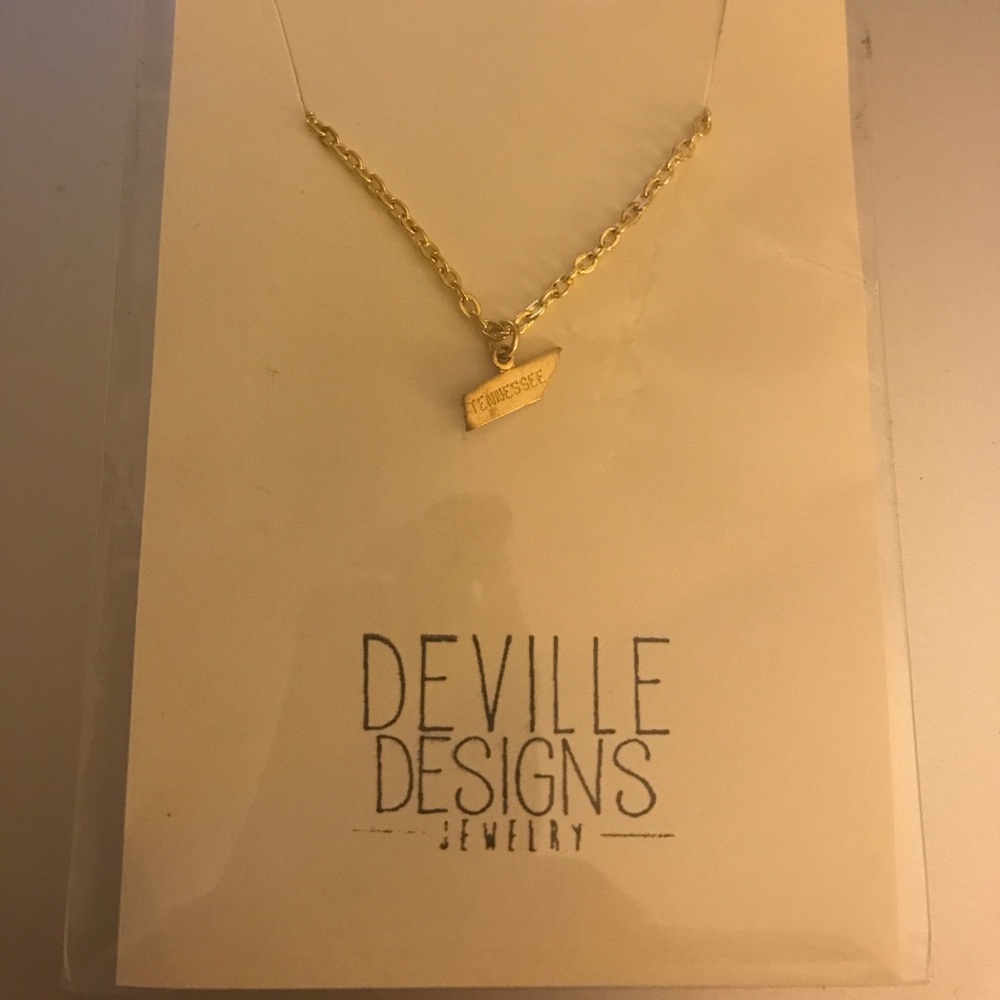 "Tennessee" Necklace on Gold Chain
