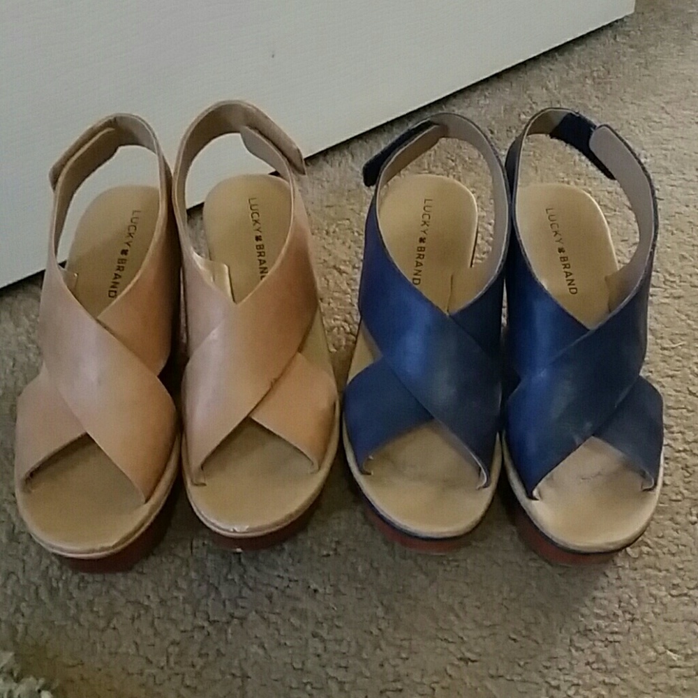 Lucky Brand Wedges 2 pair size 8 - Picture 1 of 8