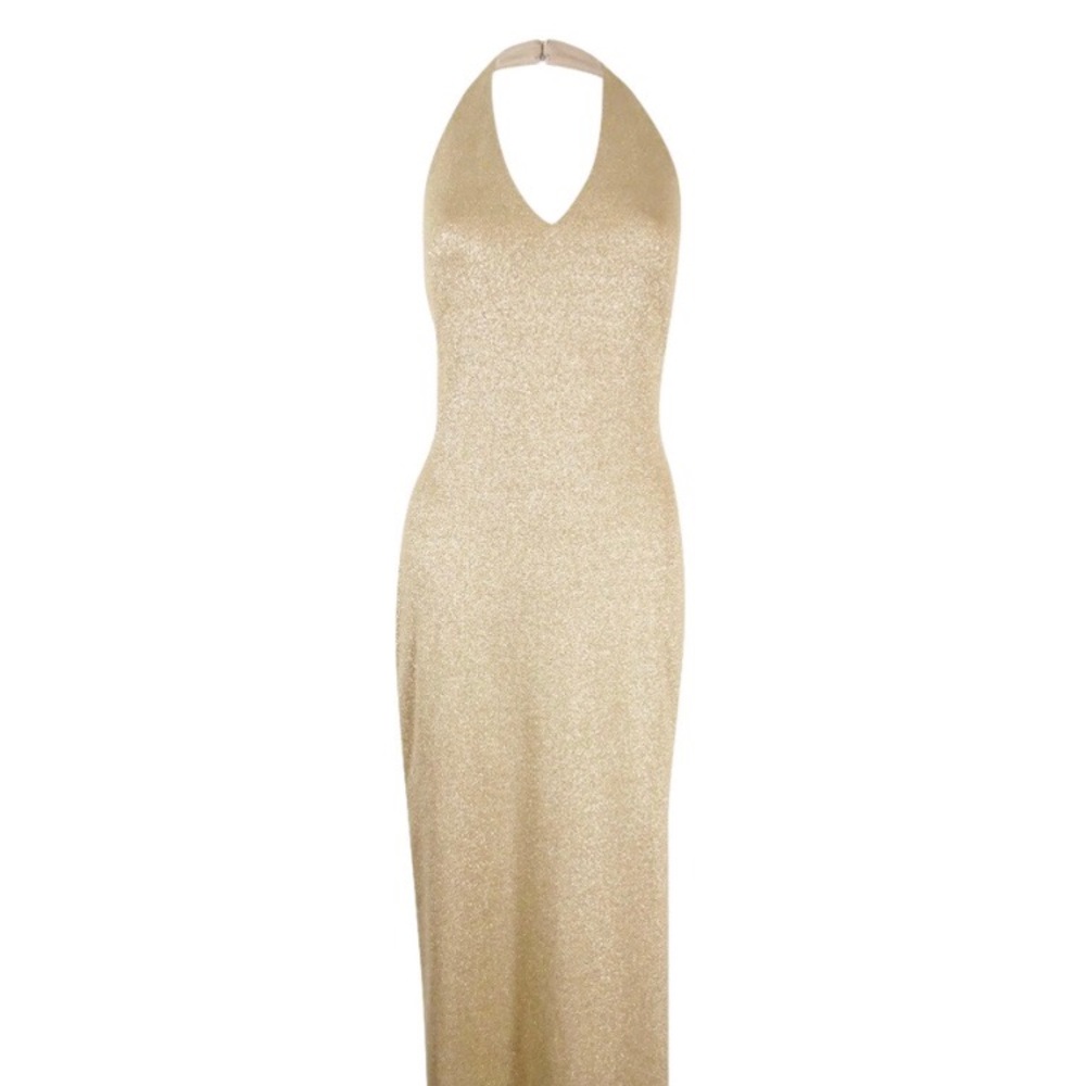 Ralph Lauren gold halter dress