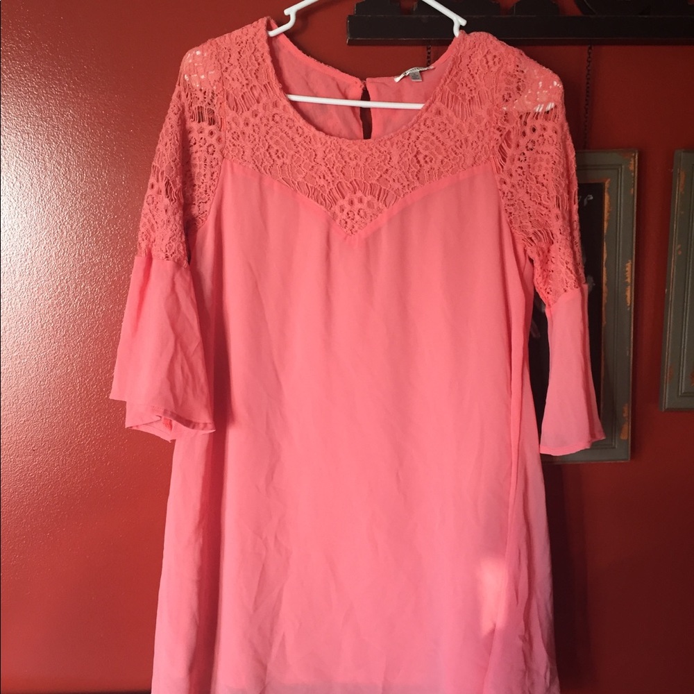 Jodifl orange dress with late top and shoulders!